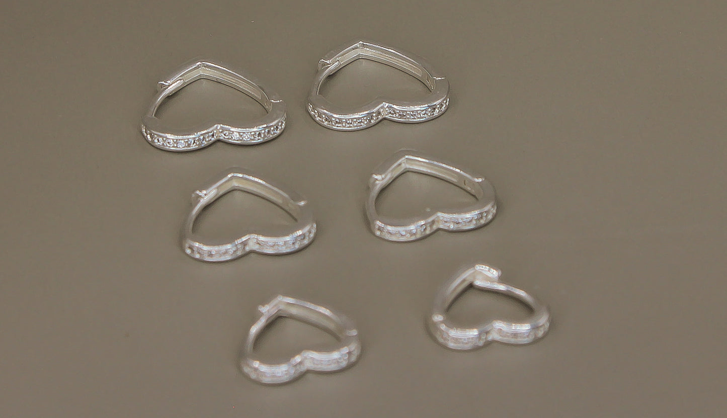 ARGOLA CORAÇÃO PRATA 925 ZIRCONIA