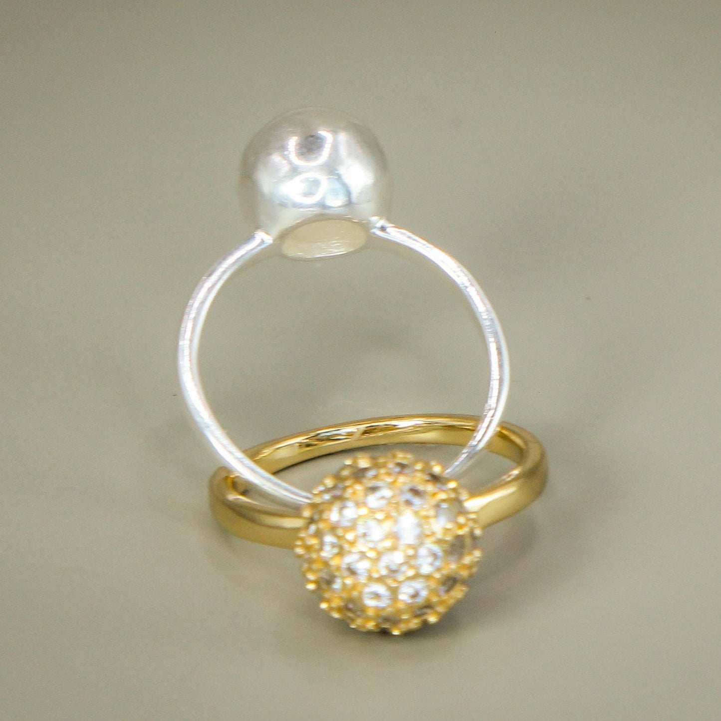 ANEL DE OURO 18K PRATA 925