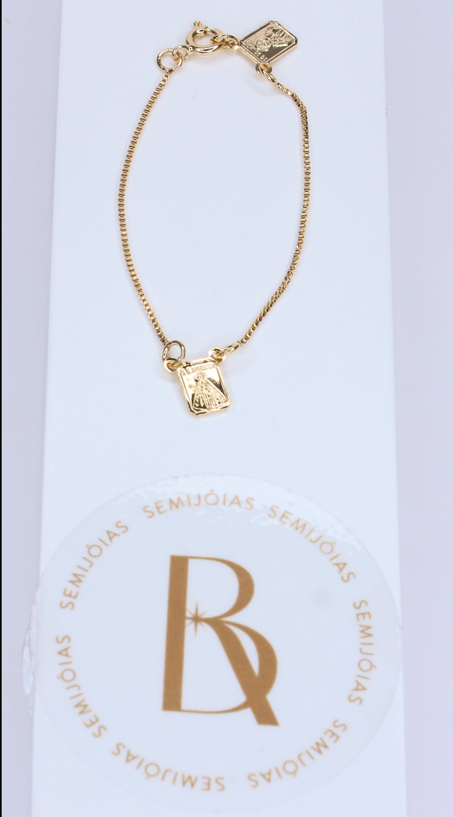 pulseira de ouro escapulário de ouro