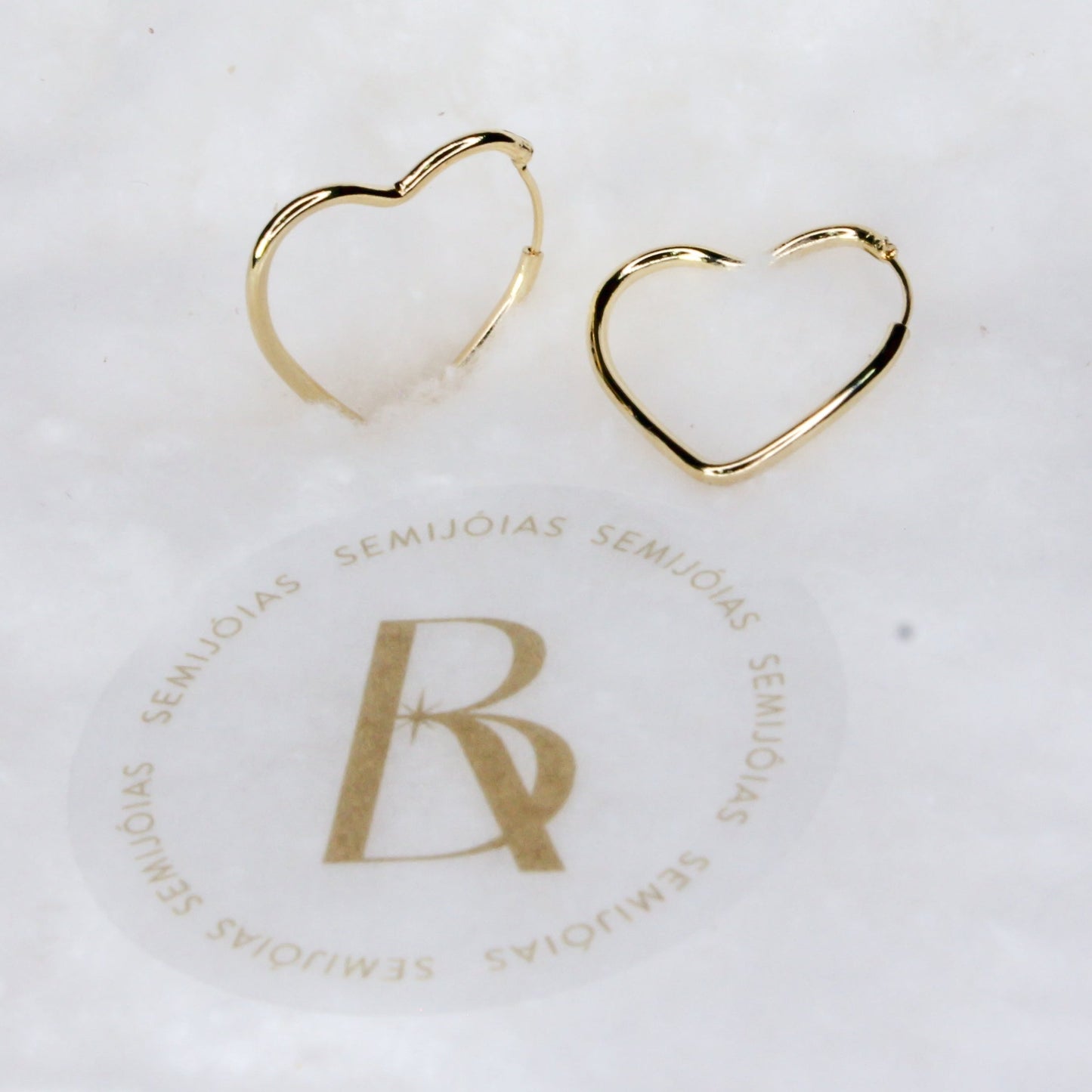 Argola Coração Delicate Banhado à Ouro 18k - Romilda Borges - cod: BR66