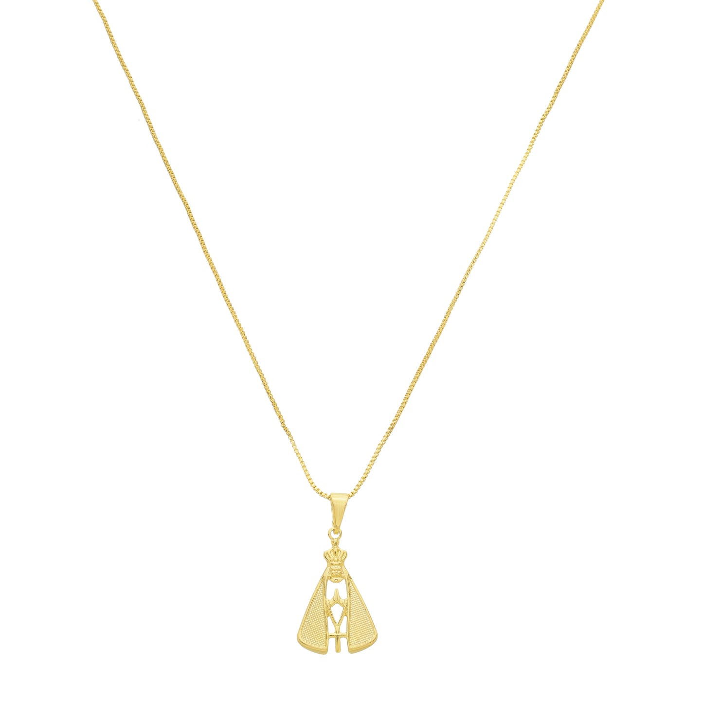 Corrente Veneziana Nossa Sra Aparecida Diamantada Banhada à Ouro 18k - Romilda Borges - cod: CR10