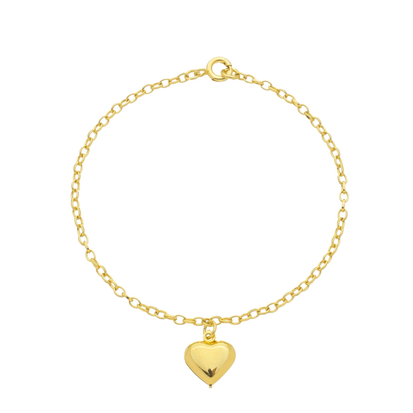 Pulseira Coração Liso Banhado à Ouro 18k - Romilda Borges - cod: PS19