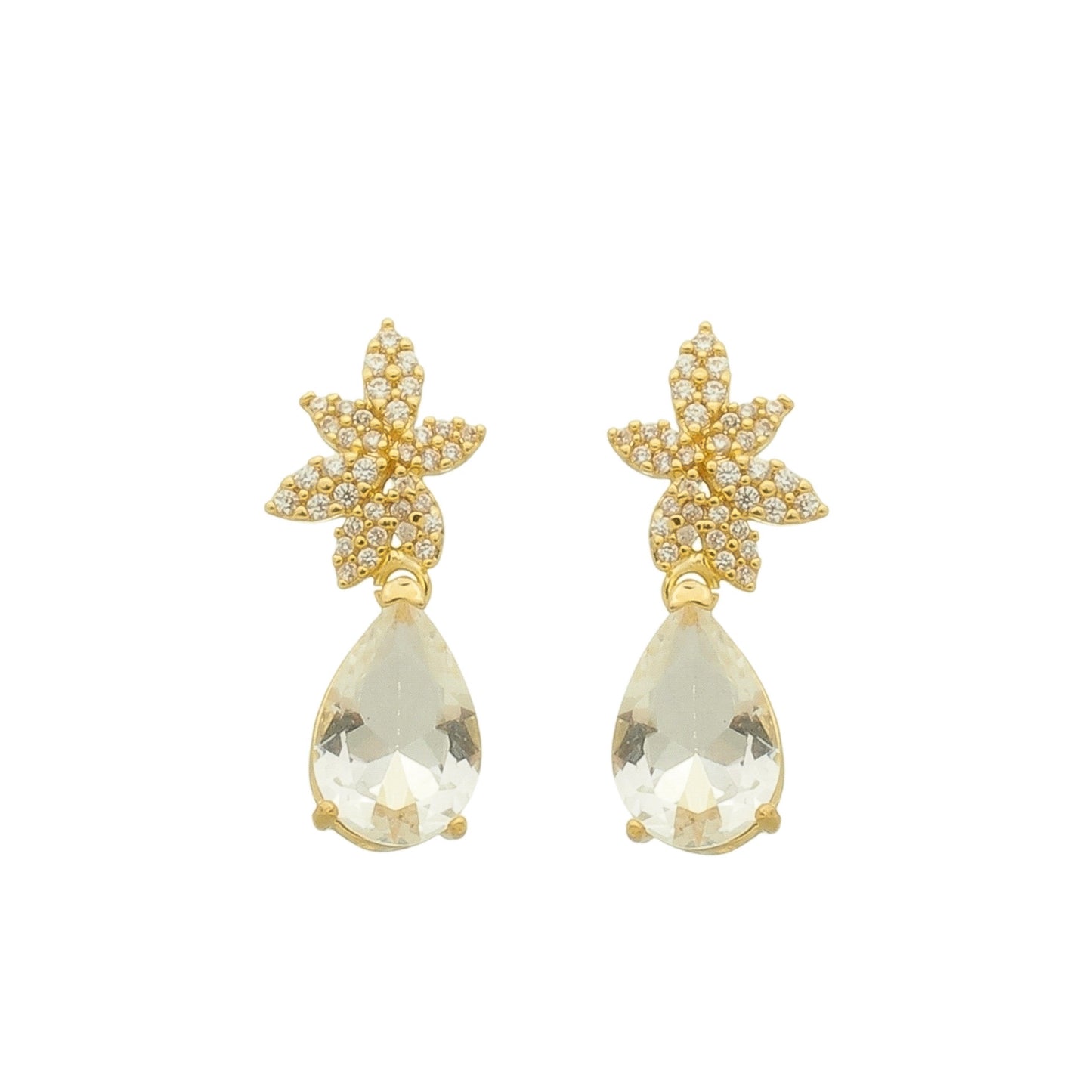 Brinco Folha Mini Zircônias Banhado à Ouro 18k - Romilda Borges - cod: BR30