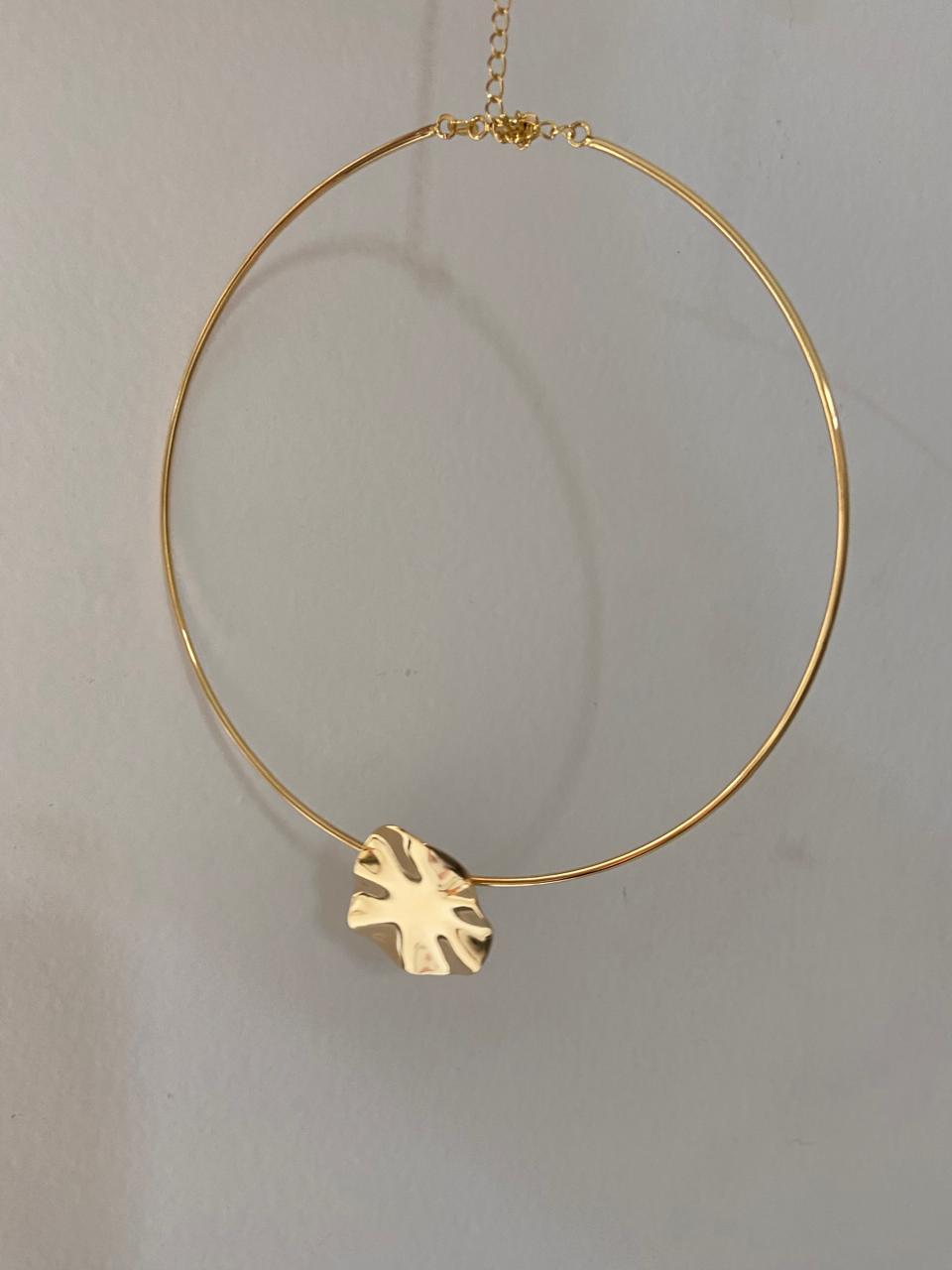 Choker/Brinco Forma Abstrata Banhado à Ouro - Romilda Borges - cod: CC20