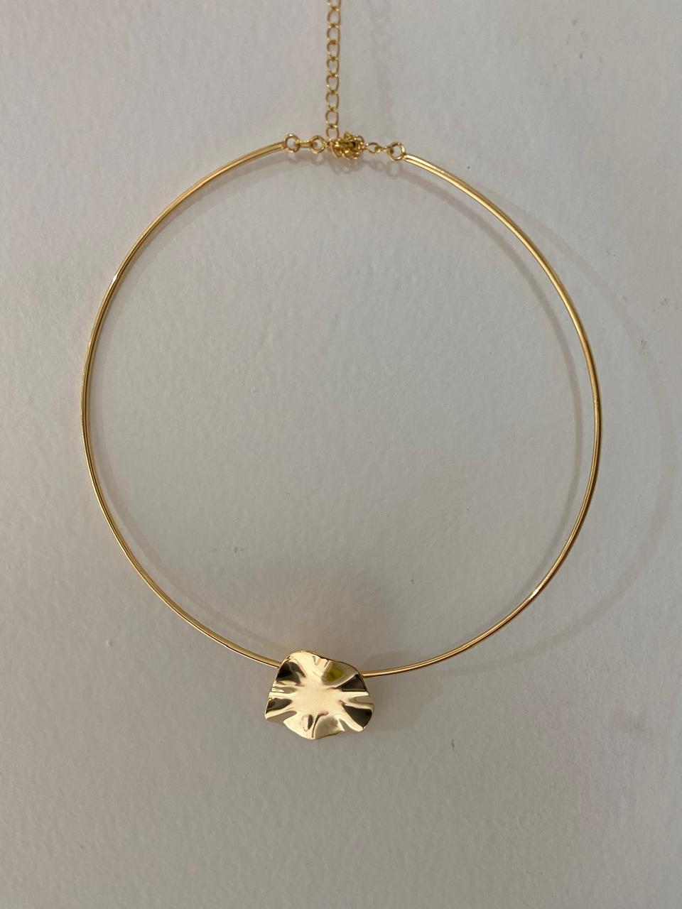 Choker/Brinco Forma Abstrata Banhado à Ouro - Romilda Borges - cod: CC20