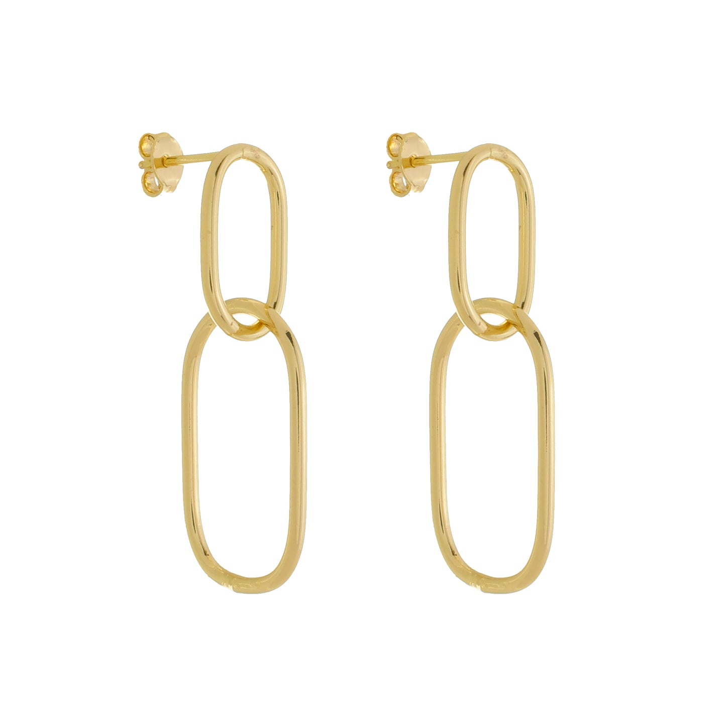 Brinco Elo Retangular Banhado à Ouro 18k - Romilda Borges - cod: BR48