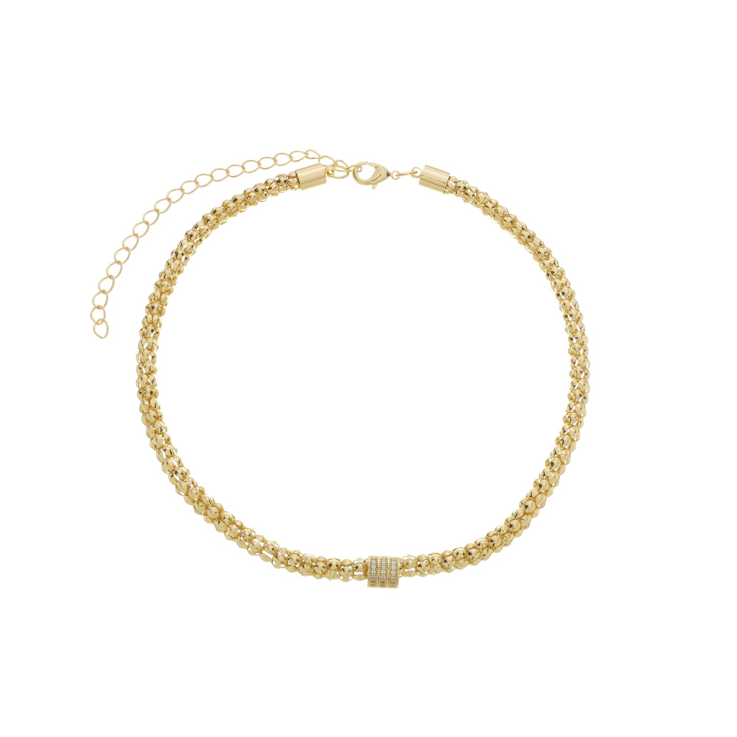 Choker Pipoca Mini Zircônias Banhado à Ouro 18k - Romilda Borges