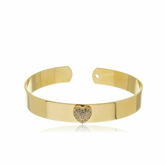 Bracelete Coração Mini Zircônias Banhado à Ouro 18k - Romilda Borges - cod: BC03