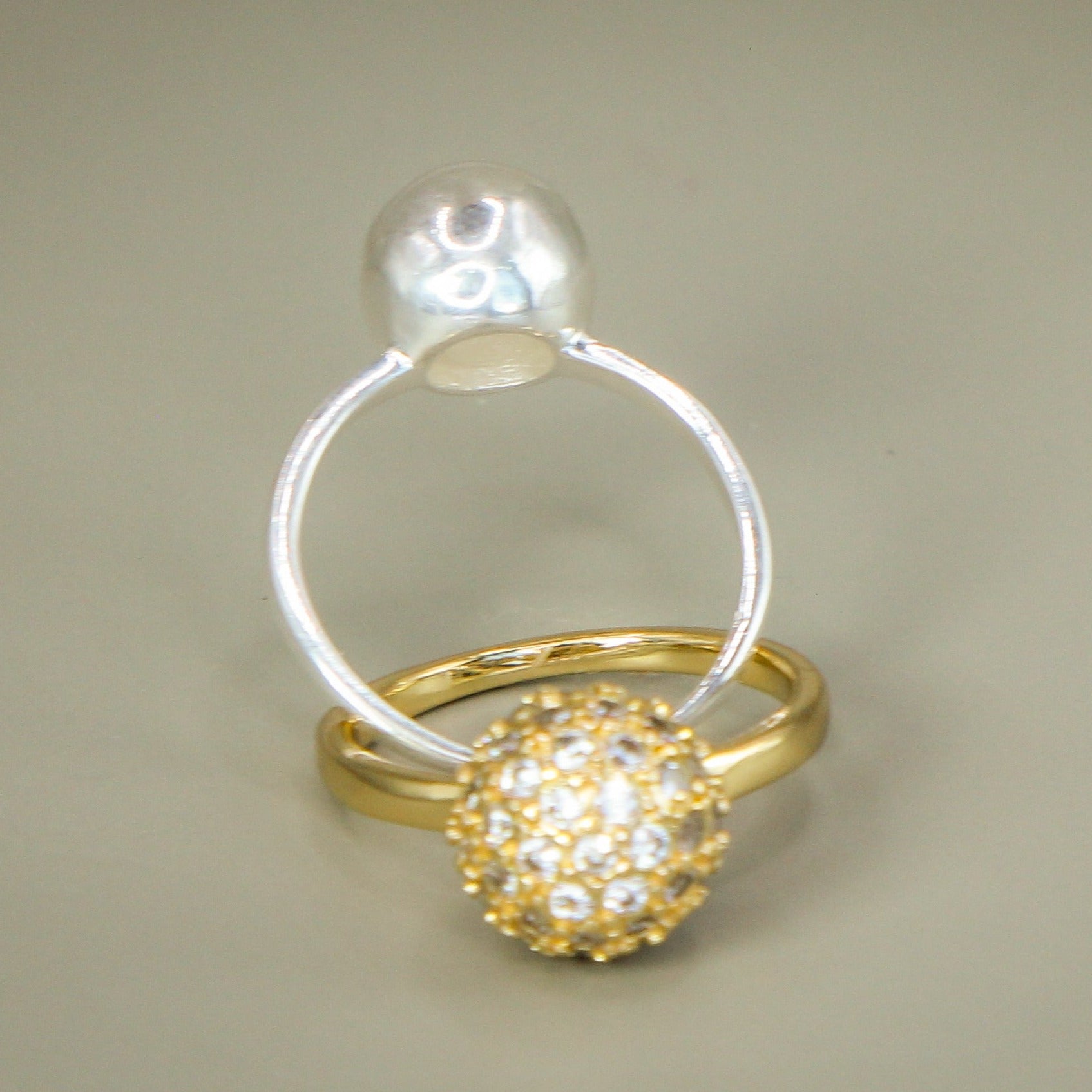 ANEL DE OURO 18K PRATA 925