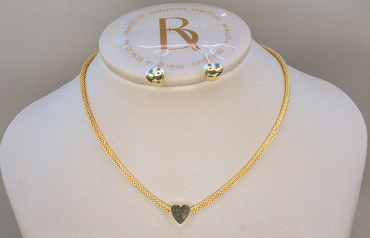 Choker Coração Liso 21cm Banhado à Ouro 18k - H02 - Romilda Borges
