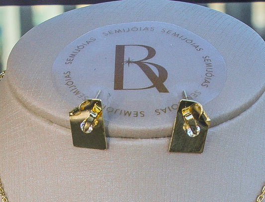Brinco Cartão Zircônia Banhado à Ouro 18k - Romilda Borges - cod: BR42