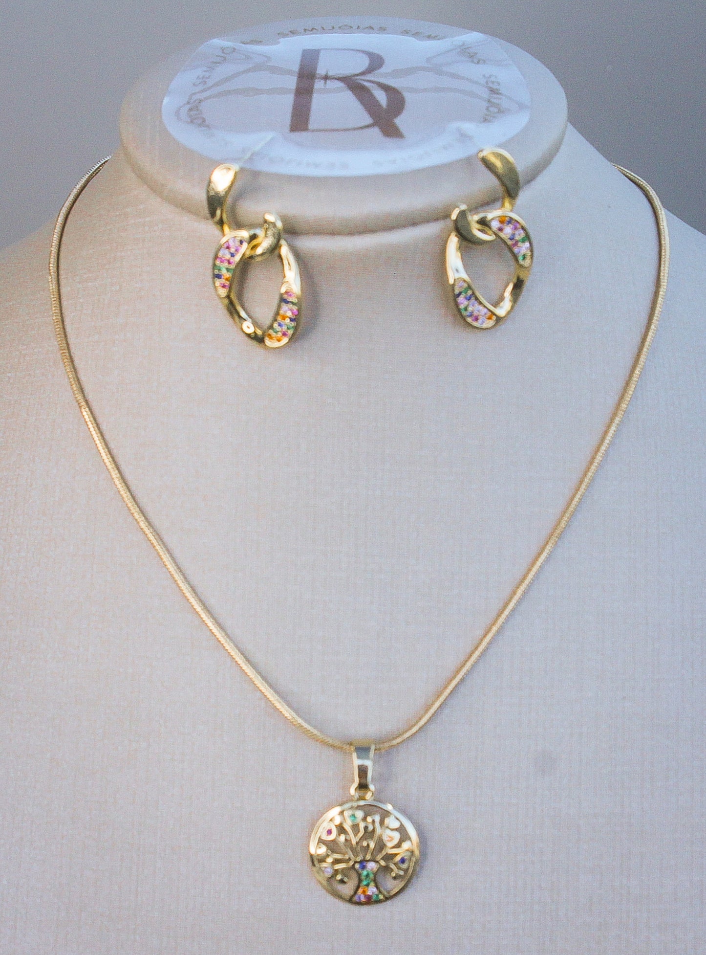 Conjunto Árvore da Vida Banhado à Ouro 18k - Romilda Borges - cod: CC09