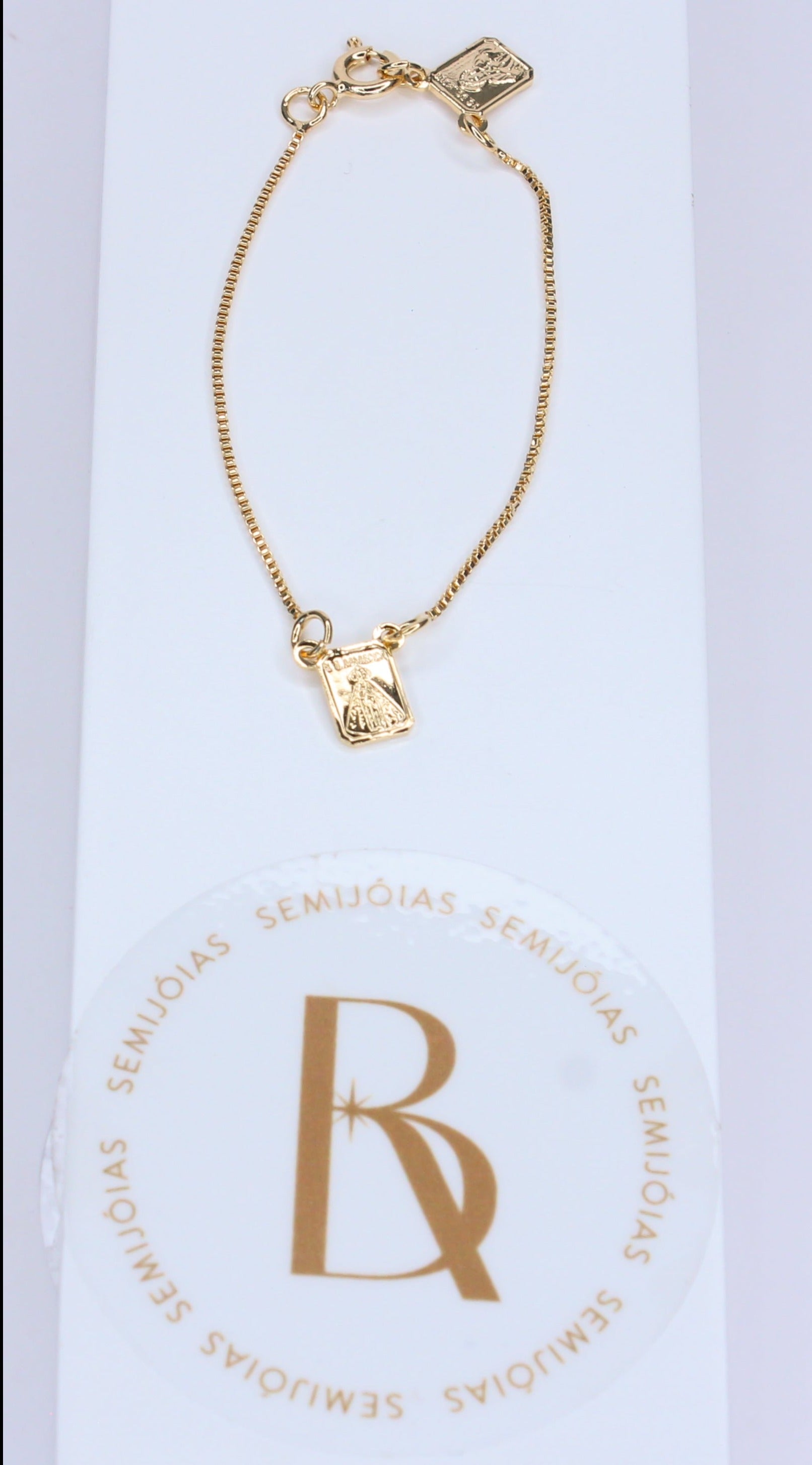 pulseira de ouro escapulário de ouro