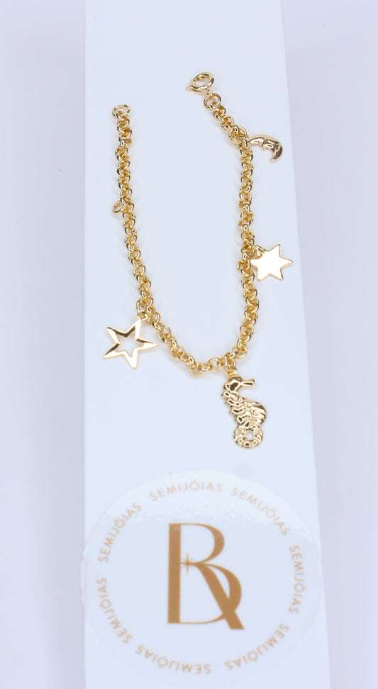 Pulseira Lembranças Banhada à Ouro 18k - Romilda Borges - cod: PS15