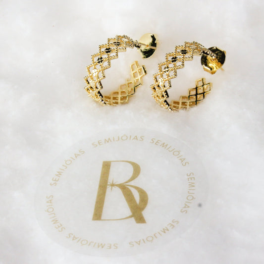 Argola Coroa Banhada à Ouro 18k - Romilda Borges - cod: AR06
