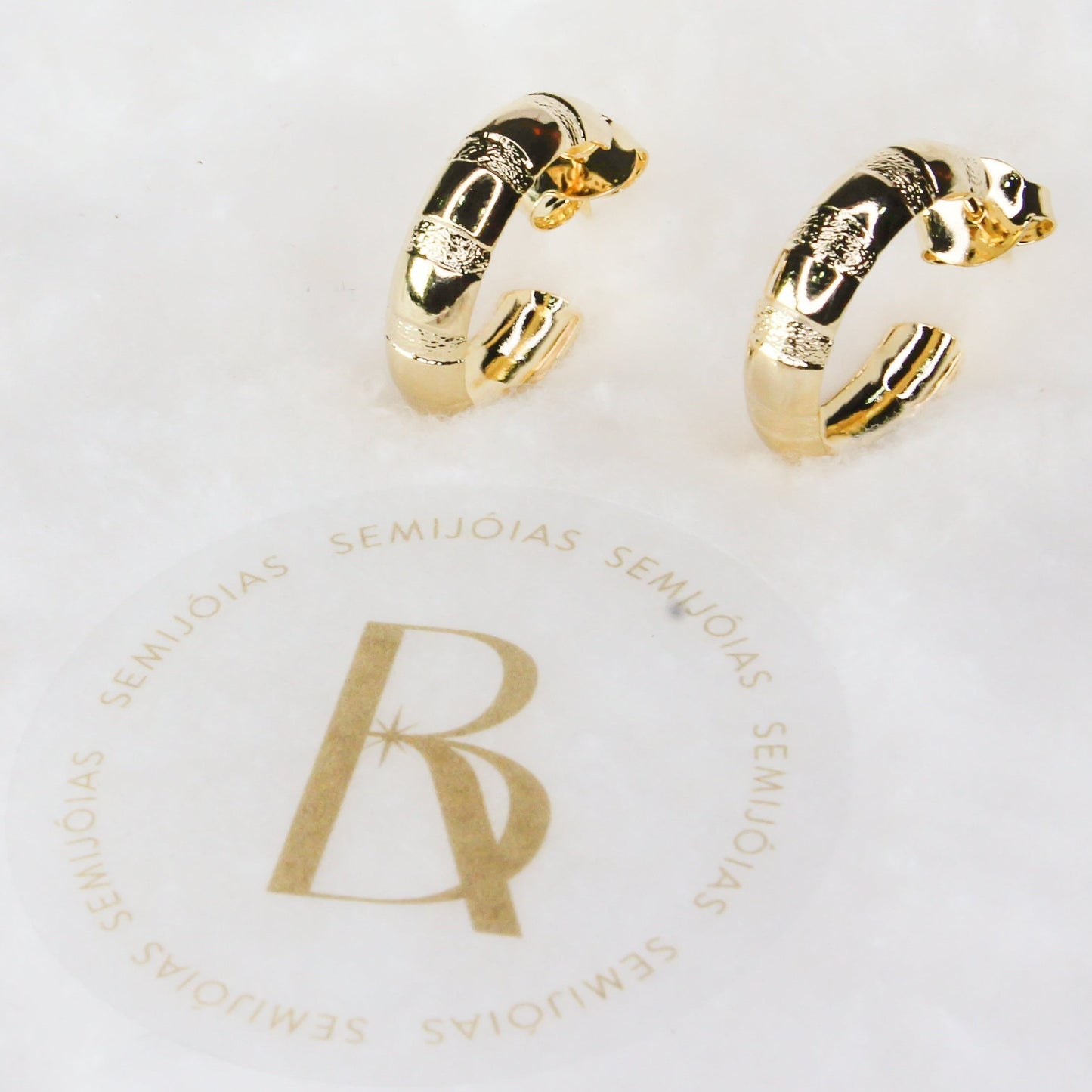 Argola Faixa Banhada à Ouro 18k - E06 - Romilda Borges