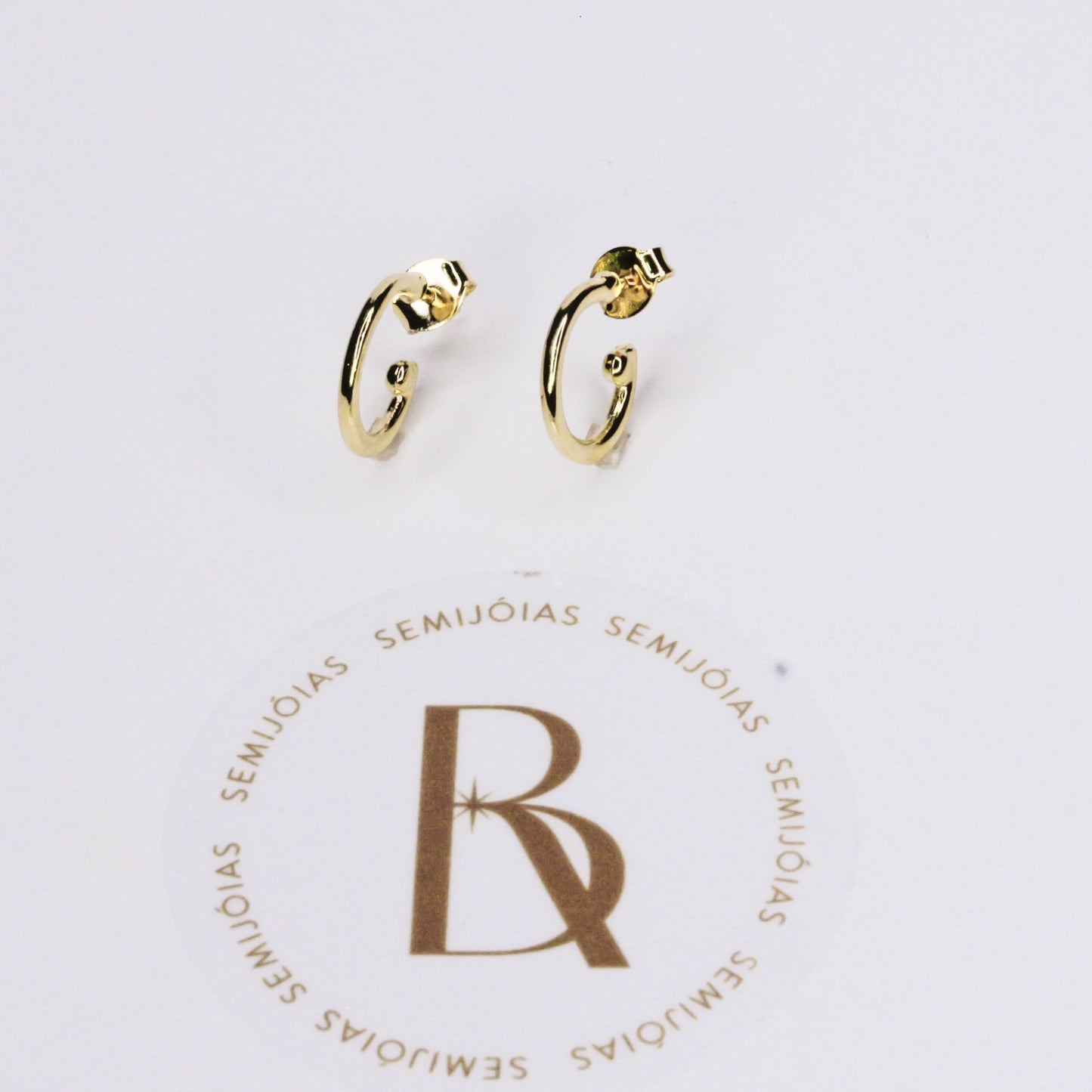 Argola Ponto Banhada à Ouro 18k - Romilda Borges - cod: AR09