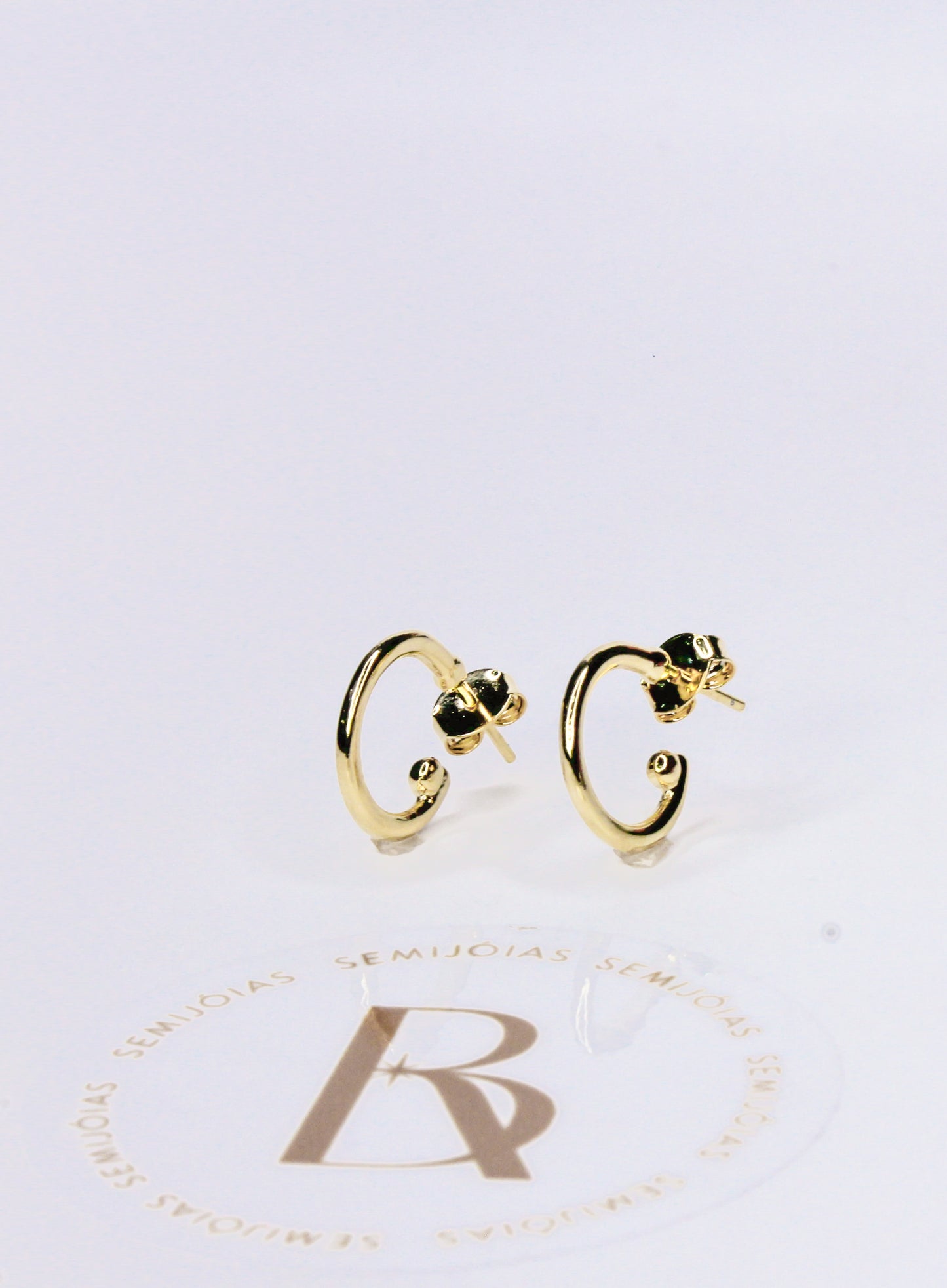 Argola Ponto Banhada à Ouro 18k - Romilda Borges - cod: AR09