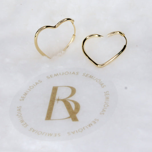 Argola Coração Delicate Banhado à Ouro 18k - Romilda Borges - cod: BR66