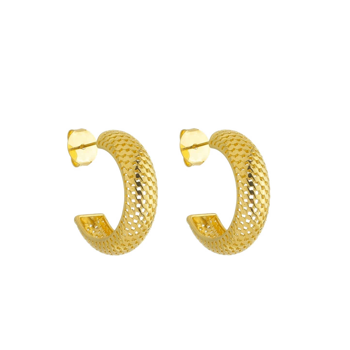 Argola Colmeia Banhado à Ouro 18k - Romilda Borges - cod: AR10