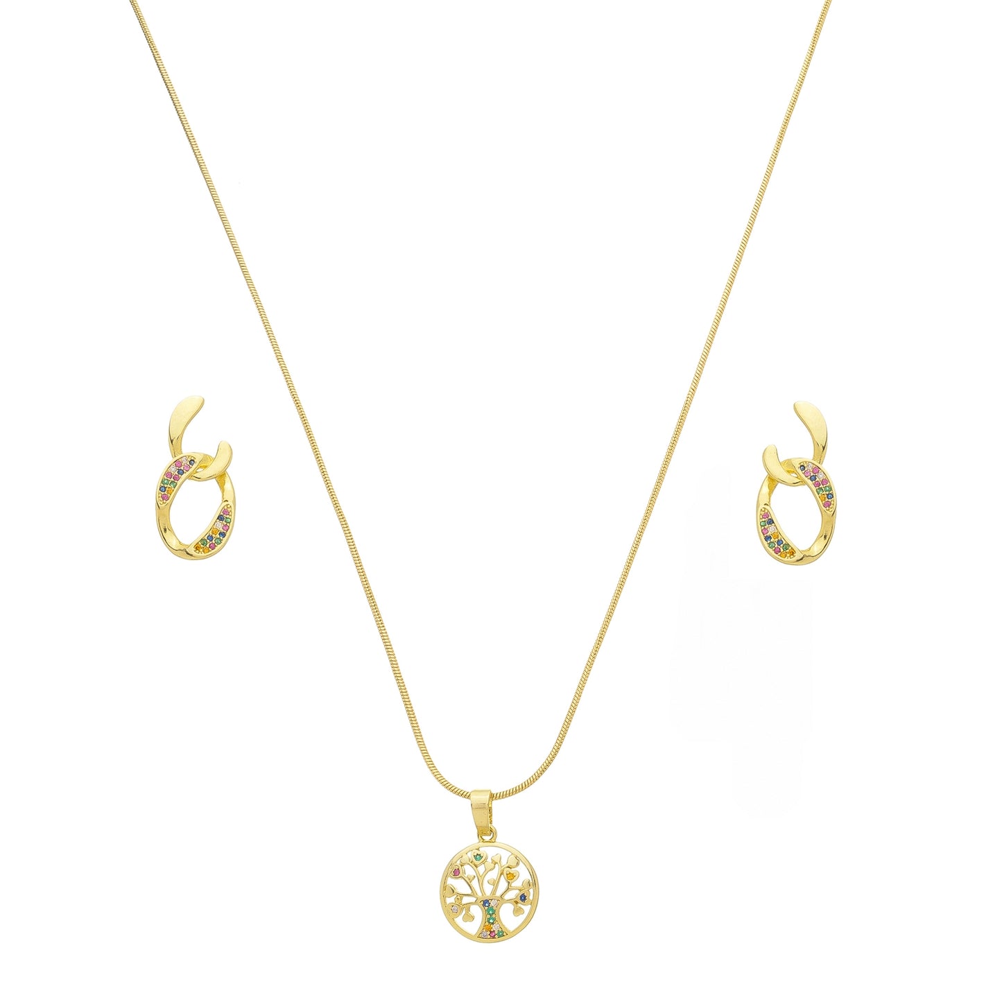 Conjunto Árvore da Vida Banhado à Ouro 18k - Romilda Borges - cod: CC09