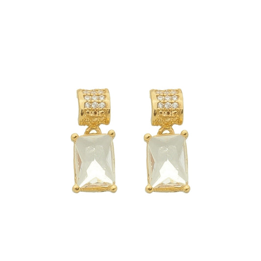 Brinco Espelho Mini Zircônias Banhado à Ouro 18k - Romilda Borges - cod: BR25