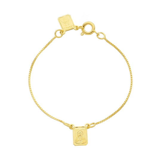 Pulseira Escapulário Banhado à Ouro 18k - Romilda Borges - cod: PS04