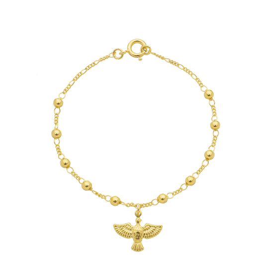 Pulseira Divino Espírito Santo Banhado à Ouro 18k - Romilda Borges - cod: PS11