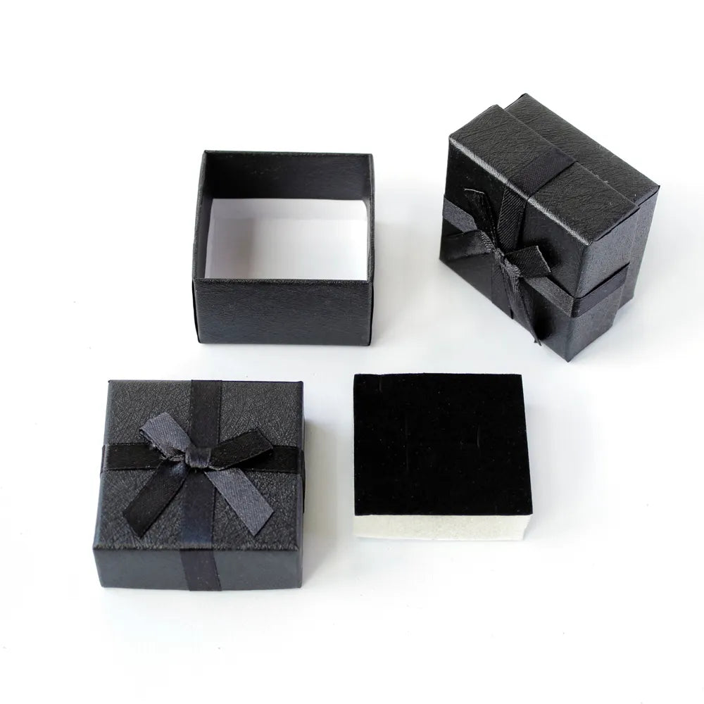 Caixa Presente Com Laço Para Jóias - 5,5 x 5,5cm
