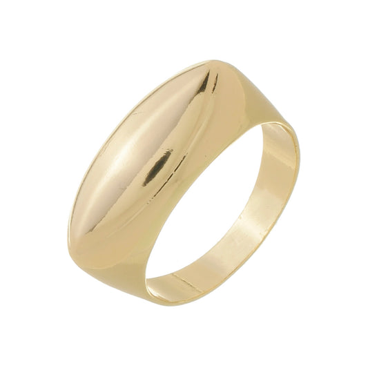 Anel Quadrado Abaulado Banhado à Ouro 18k - cod: AN16