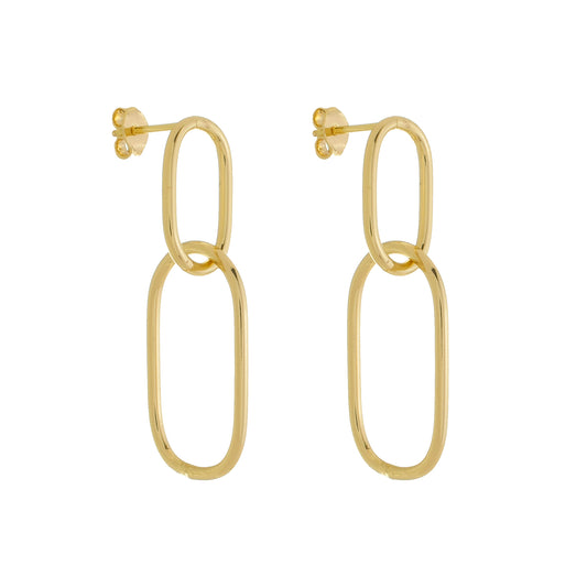 Brinco Elo Retangular Banhado à Ouro 18k - Romilda Borges - cod: BR48