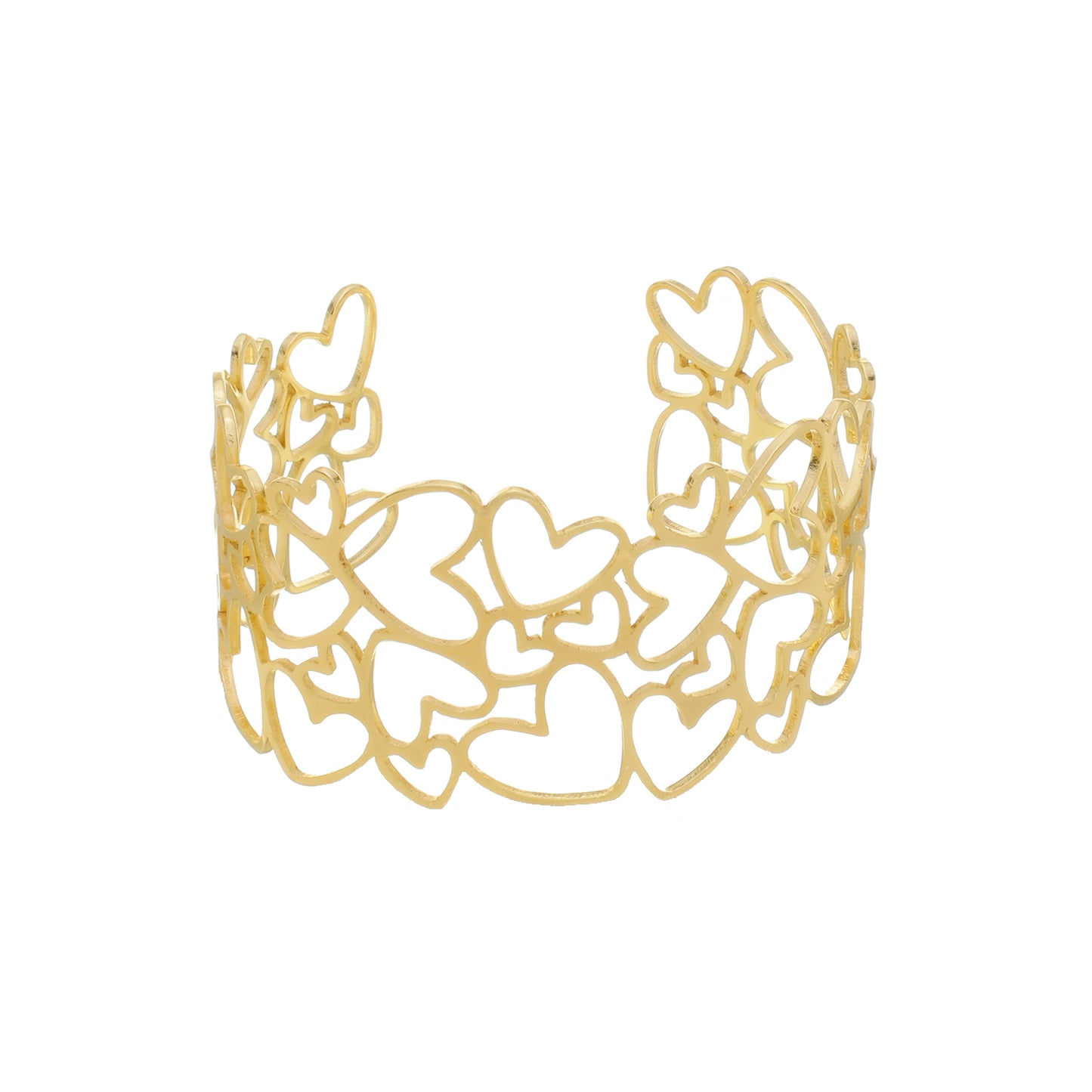 Bracelete Corações Regulável Banhado à Ouro 18k - Romilda Borges - cod: BC04