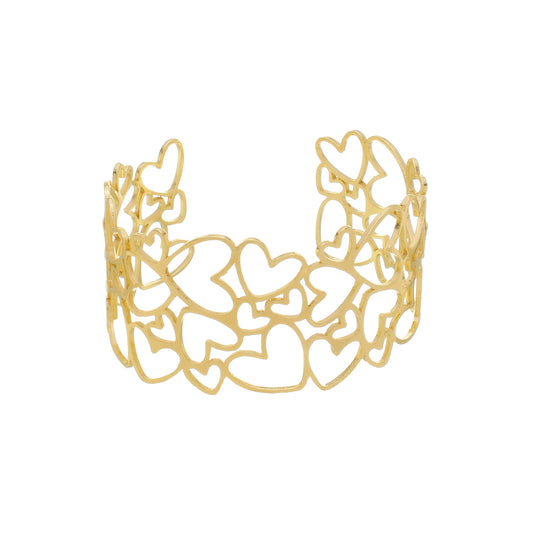 Bracelete Corações Regulável Banhado à Ouro 18k - Romilda Borges - cod: BC04
