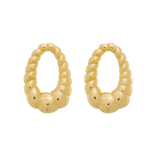 Brinco Gota Trança Banhado à Ouro 18k - Romilda Borges - cod: BR43
