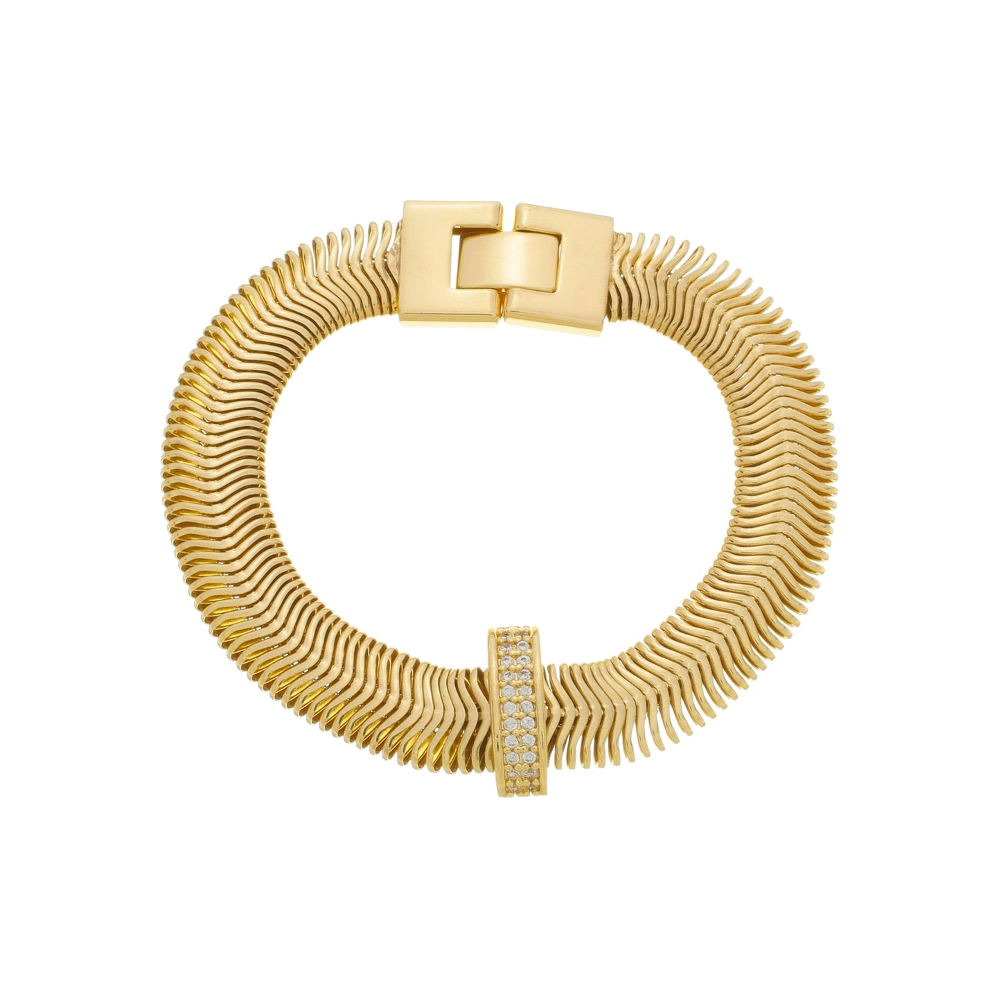 Pulseira Malha Lacraia Banhada à Ouro 18k - Romilda Borges - cod: PS36