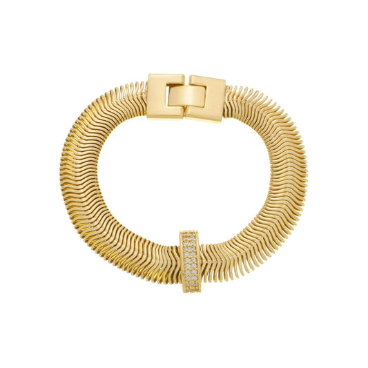 Pulseira Malha Lacraia Banhada à Ouro 18k - Romilda Borges - cod: PS36