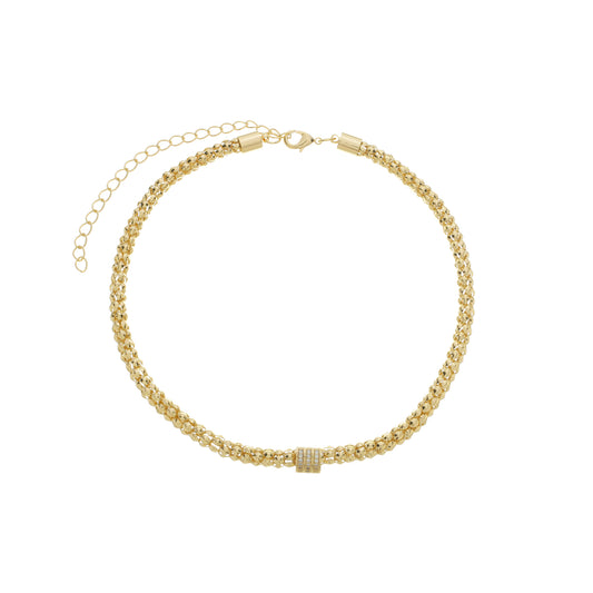 Choker Pipoca Mini Zircônias Banhado à Ouro 18k - Romilda Borges