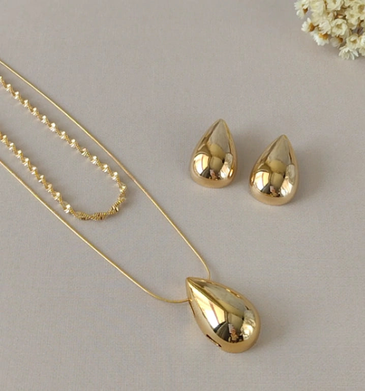 Conjunto Gota de Banhado à Ouro 18k - Romilda Borges - cod: CC05